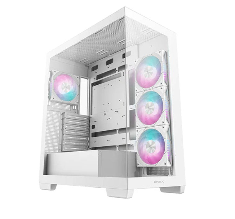 DeepCool CG580 4F WH (White)Panoramic ATX Mid-Tower Case, 4 x Pre Installed Fans Single Chamber, Support Up to 2x 360mm Radiators, Front 2x USB3.0 DeepCool CG580 4F WH (White)Panoramic ATX Mid-Tower Case, 4 x Pre Installed Fans Single Chamber, Support Up to 2x 360mm Radiators, Front 2x USB3.0